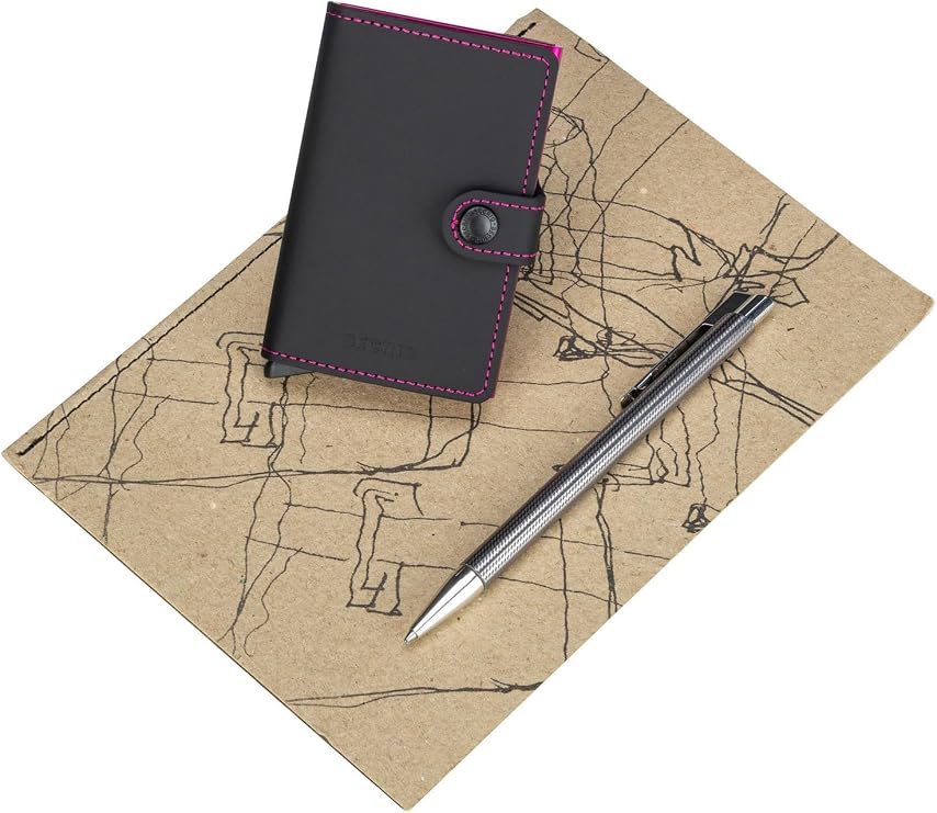 Secrid MINIWALLET MATTE BLACK & FUCHSIA