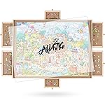 ALL4JIG 1500 Pieces Rotating Puzzle Board with 6 Drawers and Cover,25x34Portable Wooden Jigsaw Puzzle Table for Adults,Lazy Susan Spinning Puzzle Boards Birthday Gift for mom
