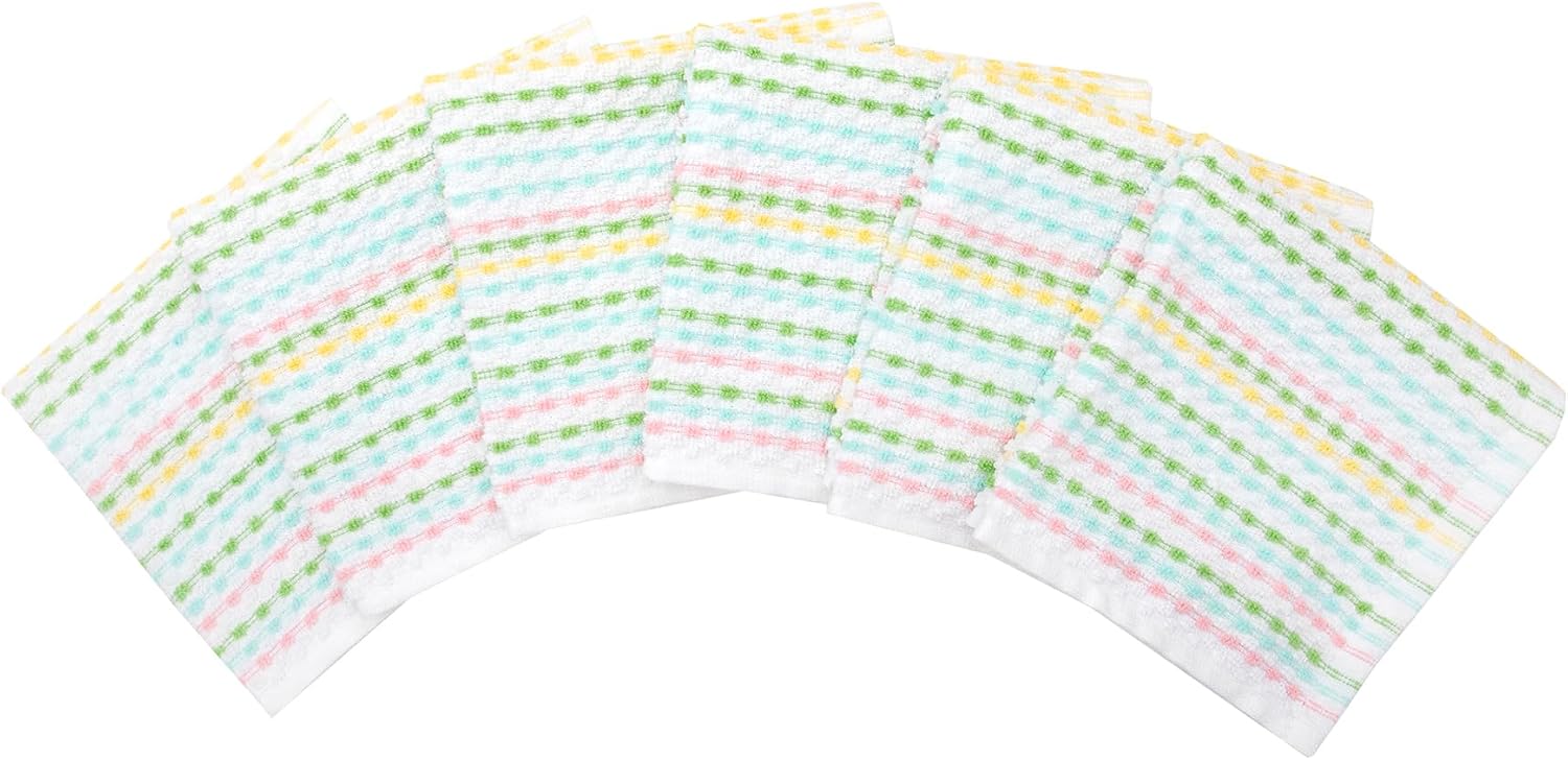Ritz Pebble Bar Mop Towels: Highly Absorbent and Super Soft, 100% Cotton, Durable Super Absorbent Kitchen Bar Towels for Wiping Tables and Counters, 12x12, 6-Pack, Spring image 2