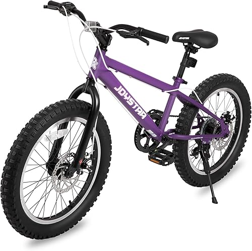 Miniatura 8 de JOYSTAR Bicicleta de montaña de 20 pulgadas para niños de 7 a 12 años, neumáticos Knobby de 3 pulgadas de ancho, transmisión Shimano de 7