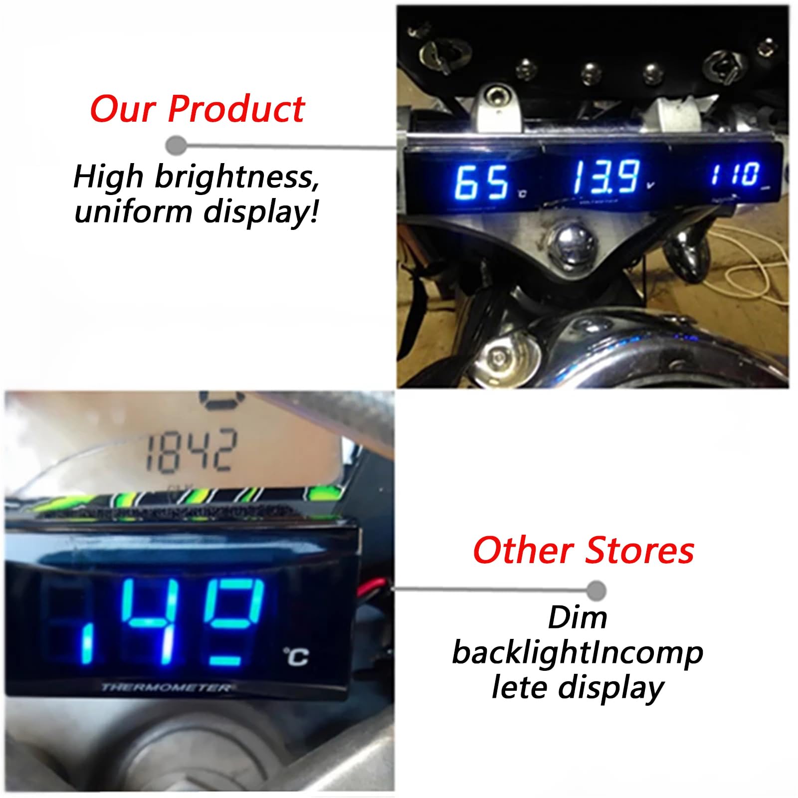 Termómetro digital de temperatura de agua de motocicleta, adaptador de sensor de temperatura de sonda de metal Adecuado universalmente para motocicletas (18 mm)