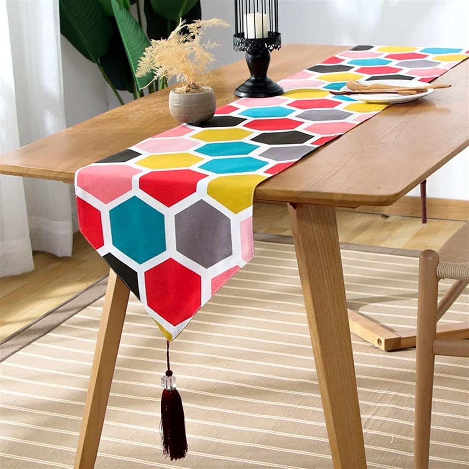 テーブルランナー テーブルクロス テーブルクロス かわいい カラフル テーブルランナー 幅33cm アメリカンモダン 装飾クロスカバ