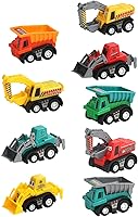 Fajiabao 9-Pack Mini Pull Back Construction Toy Cars for Toddlers 1-5, Sensory Bin Fillers, Easter Egg Stuffers & Party Favors Boys Girls