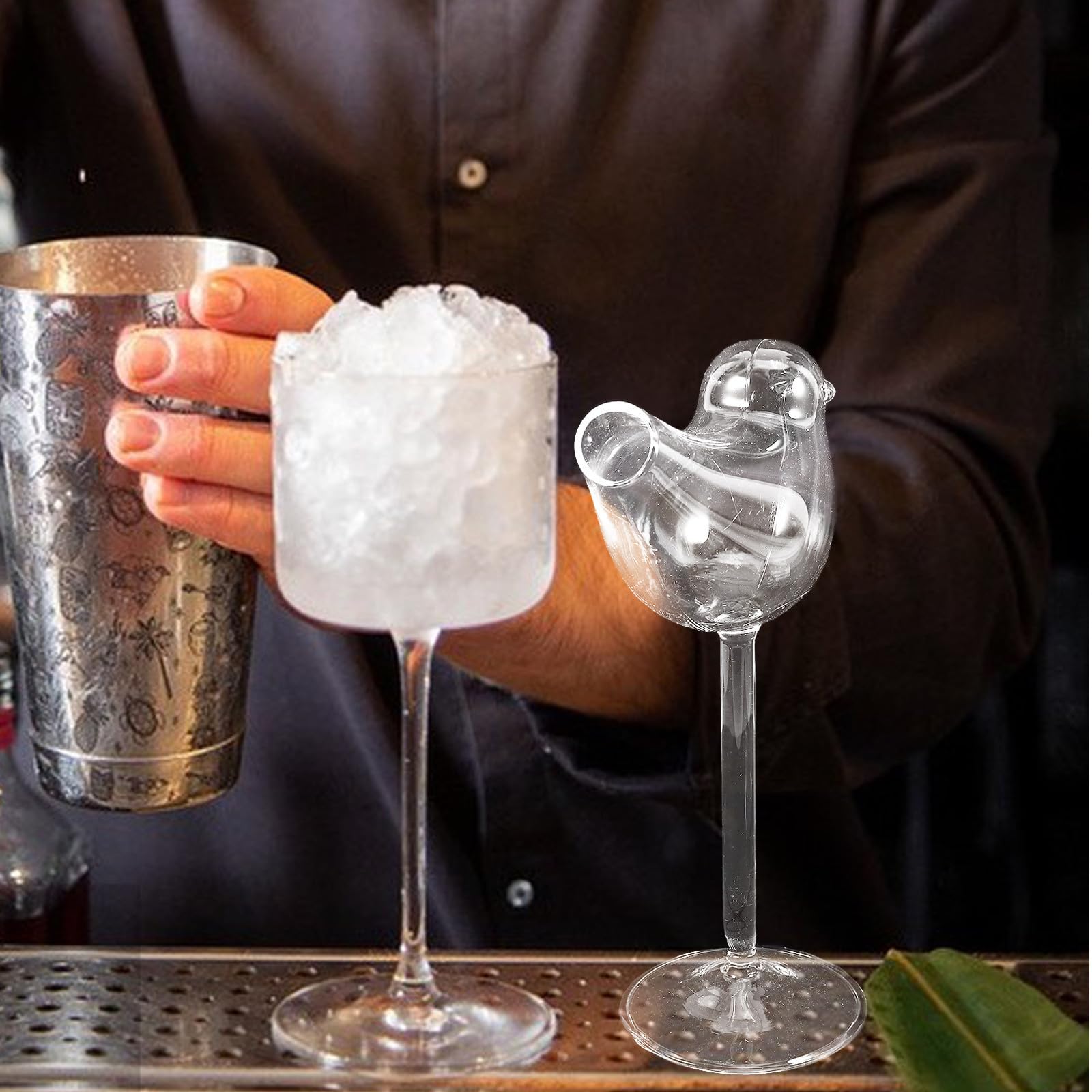 Copas de Cóctel Ahumadas de Cristal, 4 Piezas, para Vino Tinto y Brandy | Taza para Beber Coctel, Copas de Cóctel de Cristal Ahumadas, para Restaurantes y Bodas