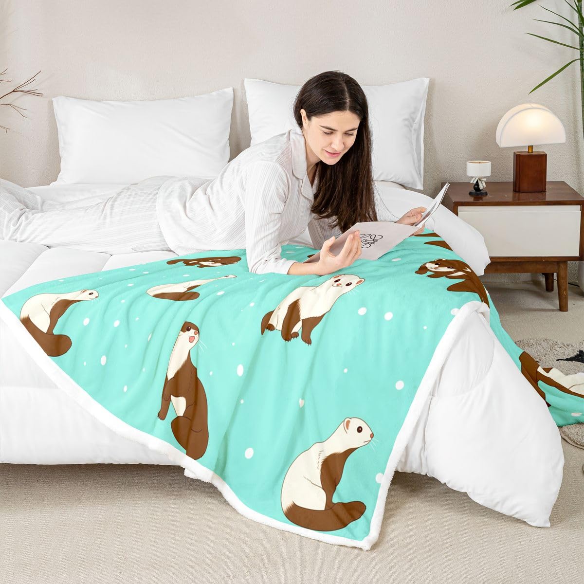 Homewish Couverture Canapé 150x200cm Belette de Dessin Animé