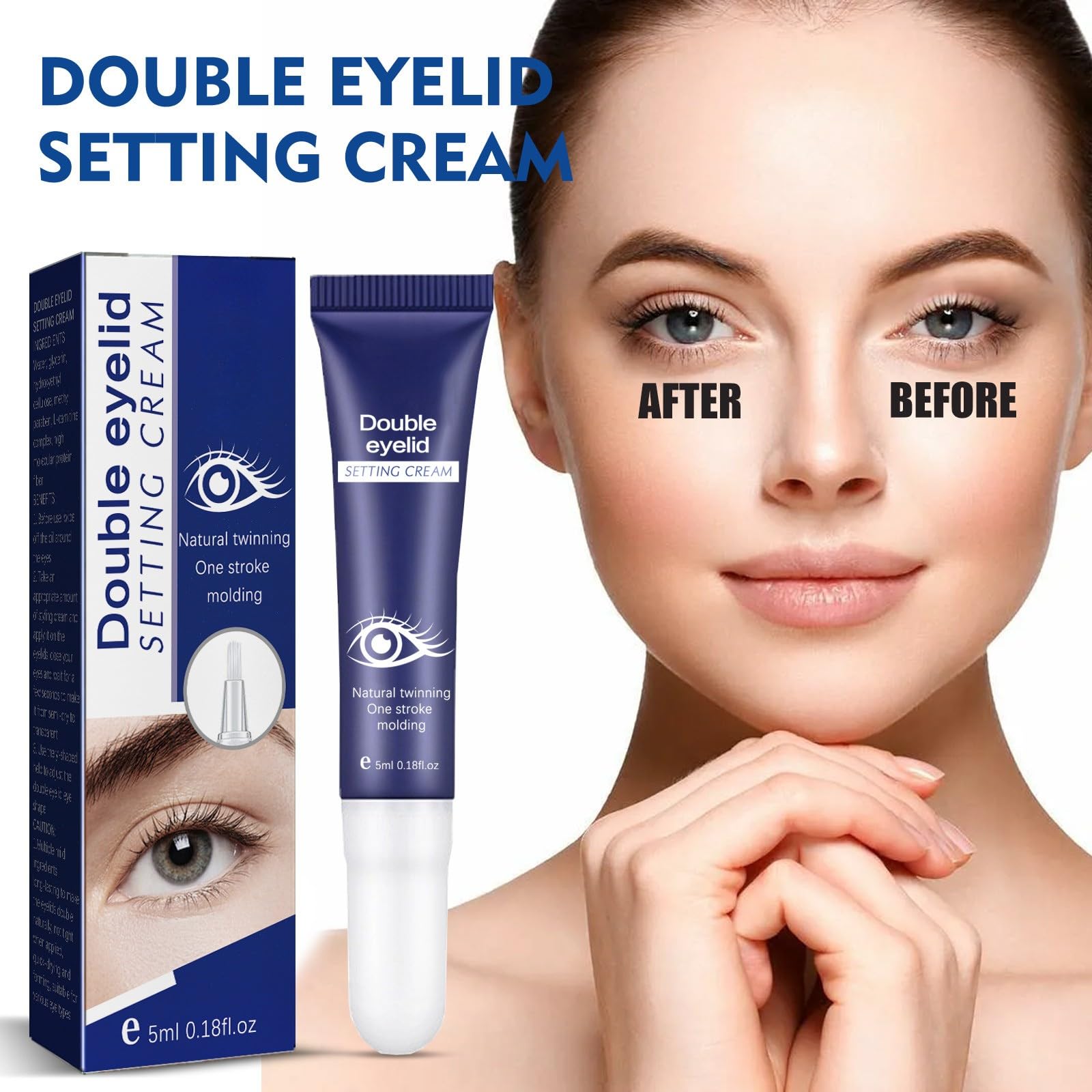 2PCS Eyes Big Lifting Eyelid Defining Cream,Instant Eye Lift for Hooded Eyes,Long Lasting& Waterproof,Invisible& Natural,Double-Fold Eyelid Cream for Hooding,Sagging,Uneven or Single Eyelids - Image 3