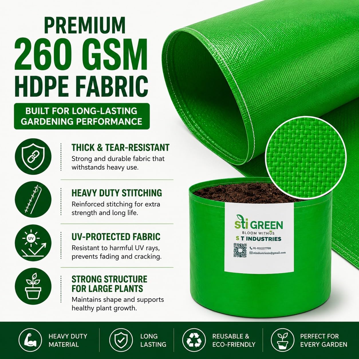 HDPE Grow Bags - Durable Plant Containers -4