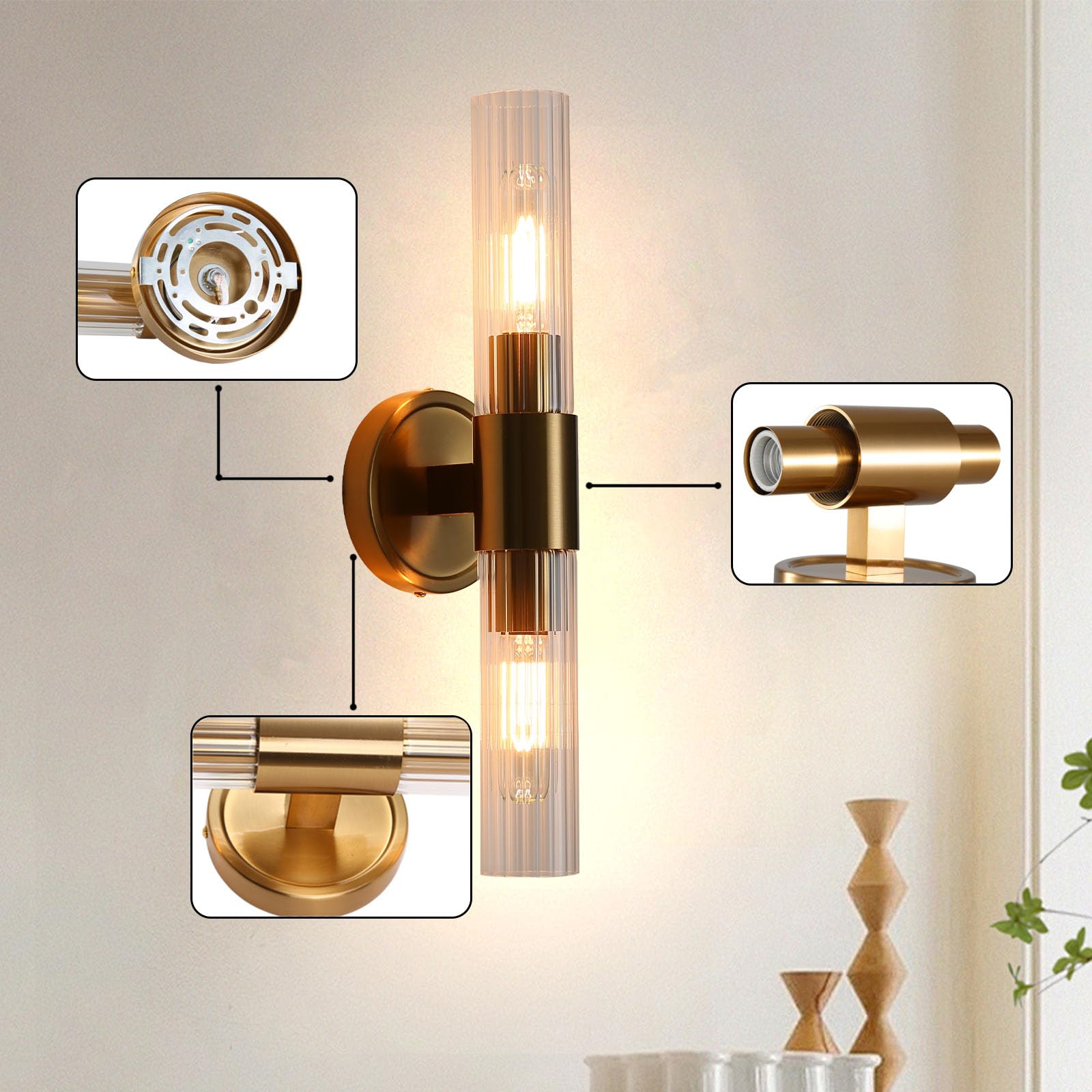 JOSFIGED 2-Light Wall Sconces Lighting - Image 3