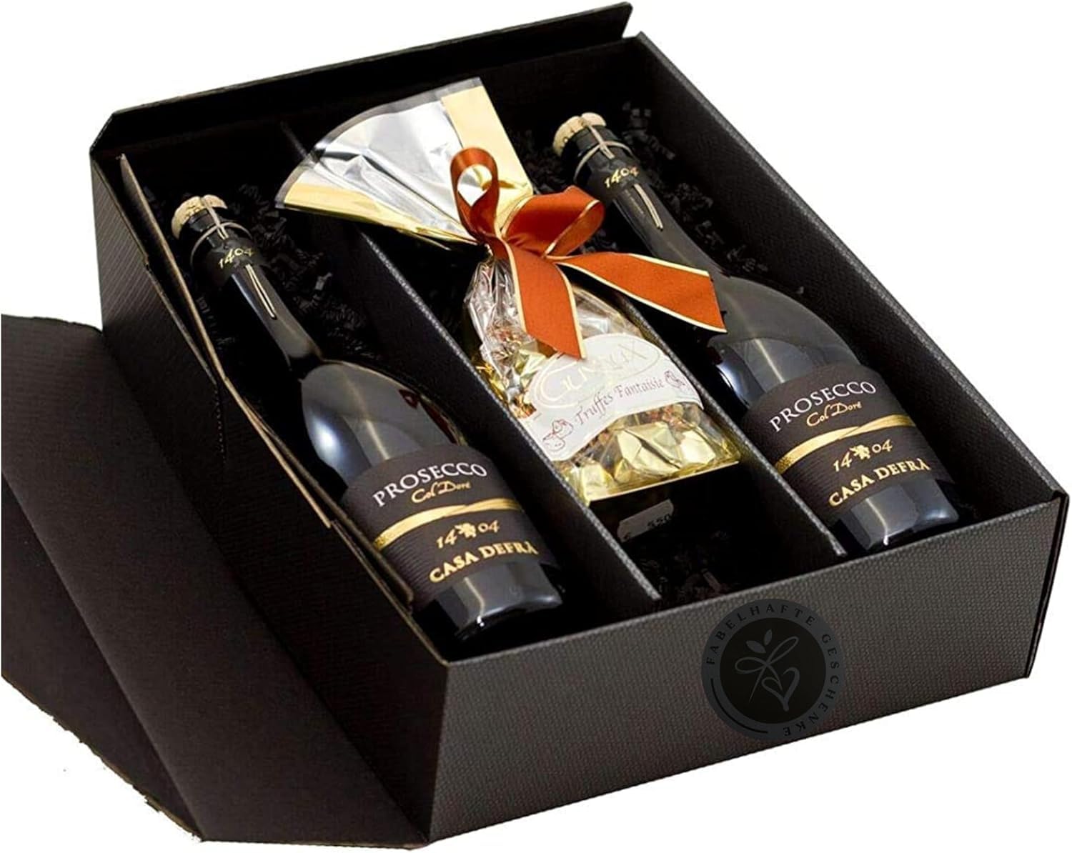 Geschenkset Prosecco DOC mit Schokoladentrüffeln Präsentverpackung