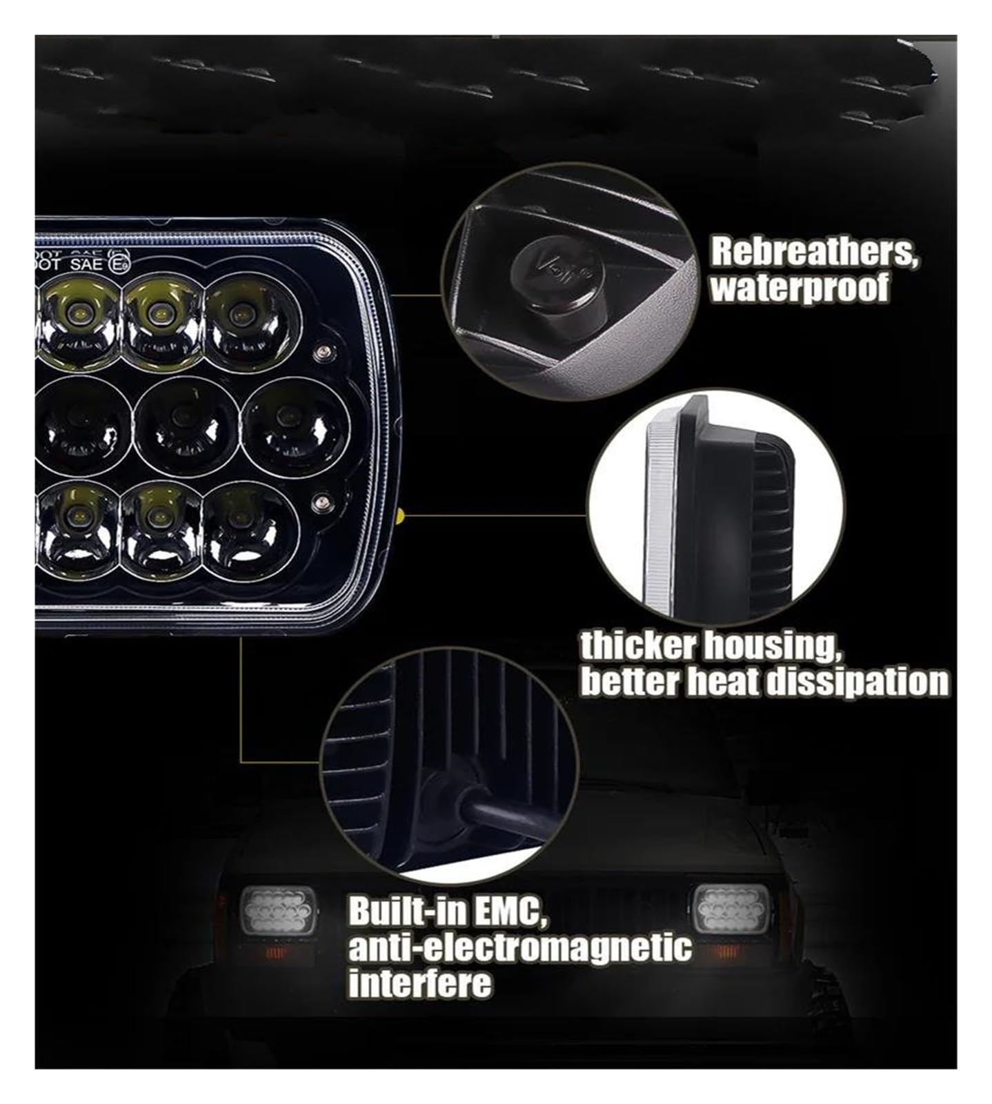 Feux phares Phare Led 5x7 Pouces 7x6 Drl Clignotant Faisceau Pour Toyota MR2 Pick-up Pour Celica Peut Fonctionner Correctement Et Savoir Que Les Gens En Ont Besoin. Phare(2pcs 45w)