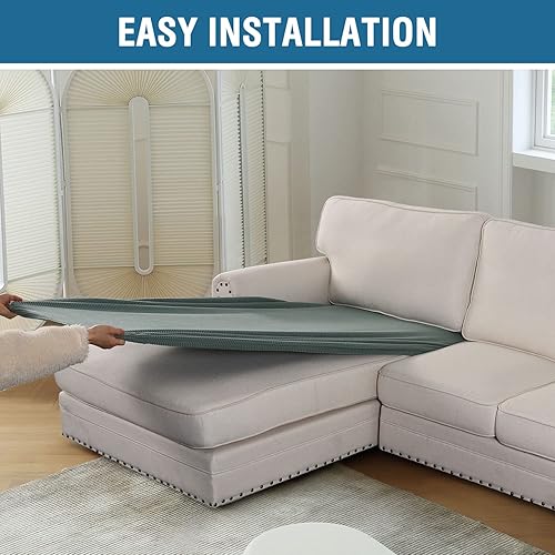 Miniatura 8 de H.VERSAILTEX Fundas para Sofá Seccional de 1 Pieza Funda para Chaise en Forma de L Cojín Separado Funda para Sofá tanto para Seccional