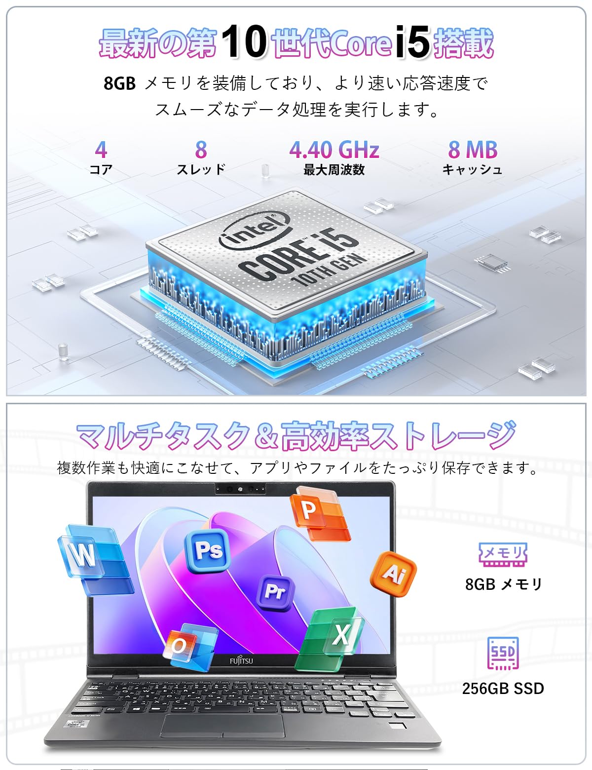 Amazon.co.jp: 【整備済み品】富士通 中古 ノートパソコン U9310/超
