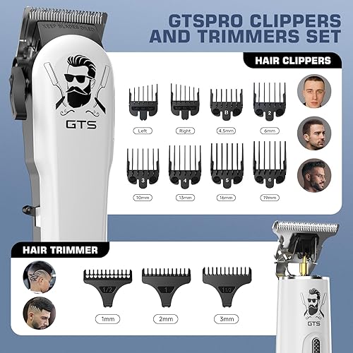 Miniatura 4 de GTSPro Hair Clippers for Men, Clippers and Trimmers Set, Barber Clippers, Electric Hair Trimmer with Box, Gifts for Men White