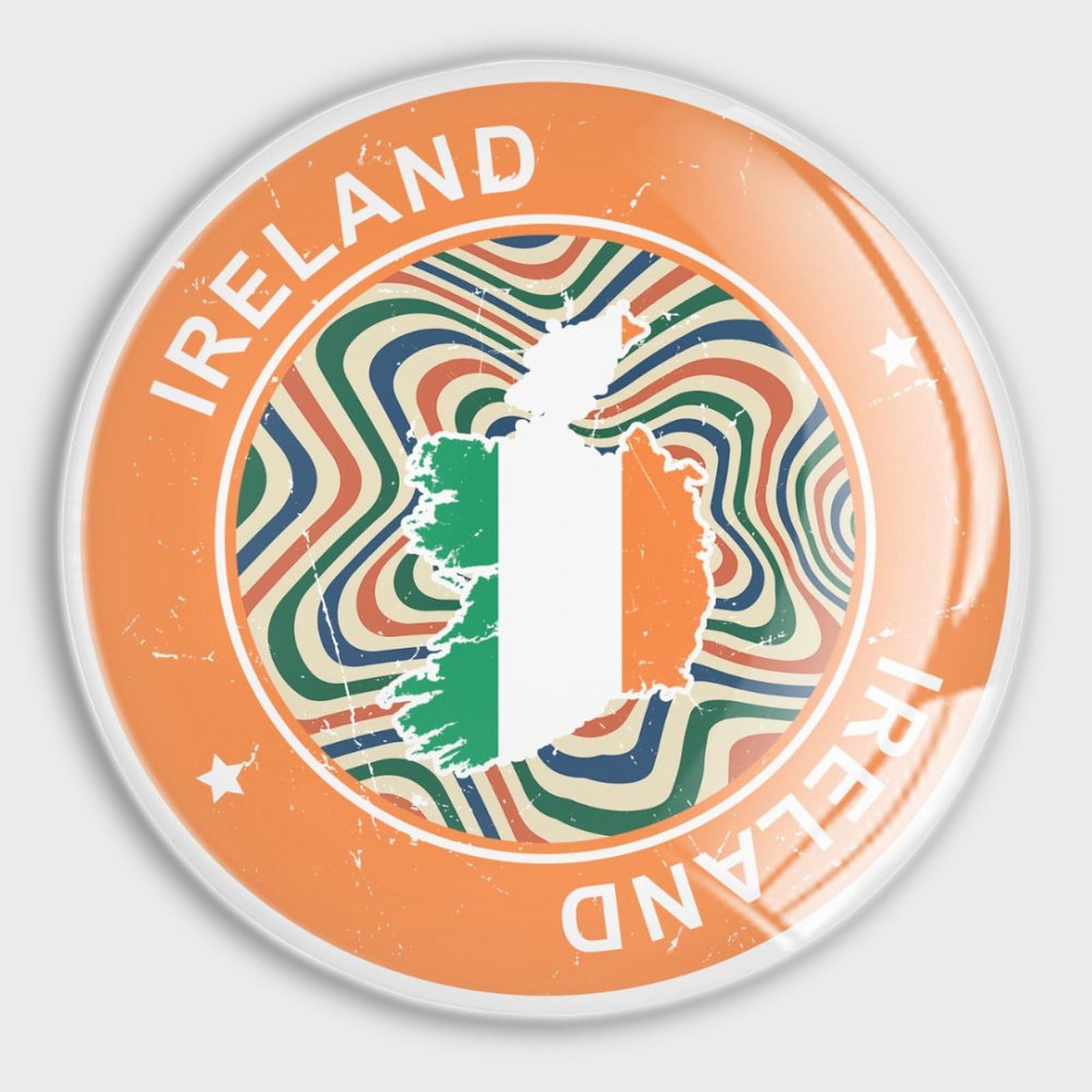 Aimants Irlande haut de gamme en verre bombé : lot de 4 magnets décoratifs durables pour frigo