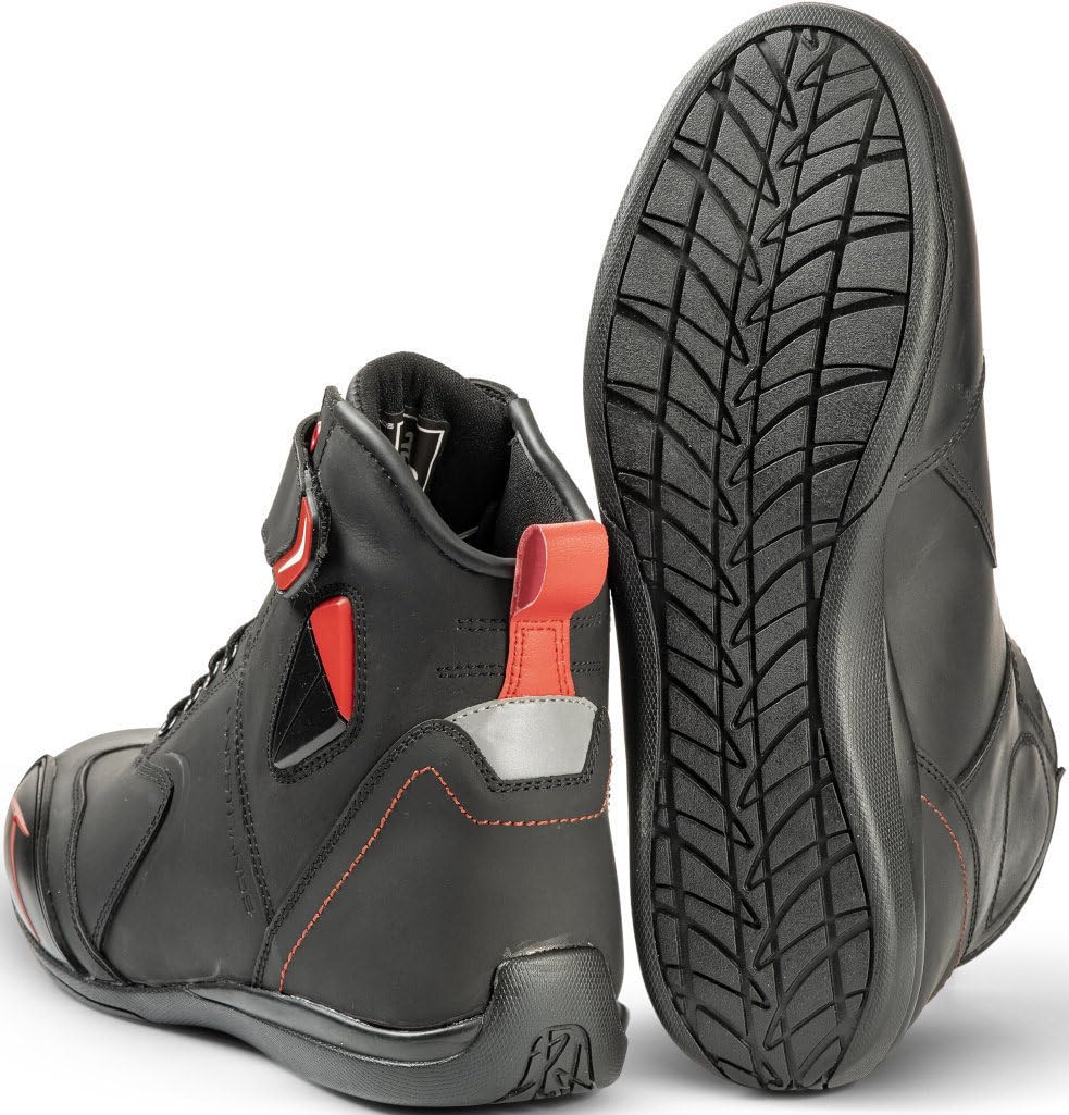 Sport Scarpe da moto impermeabili, nero/rosso, 44