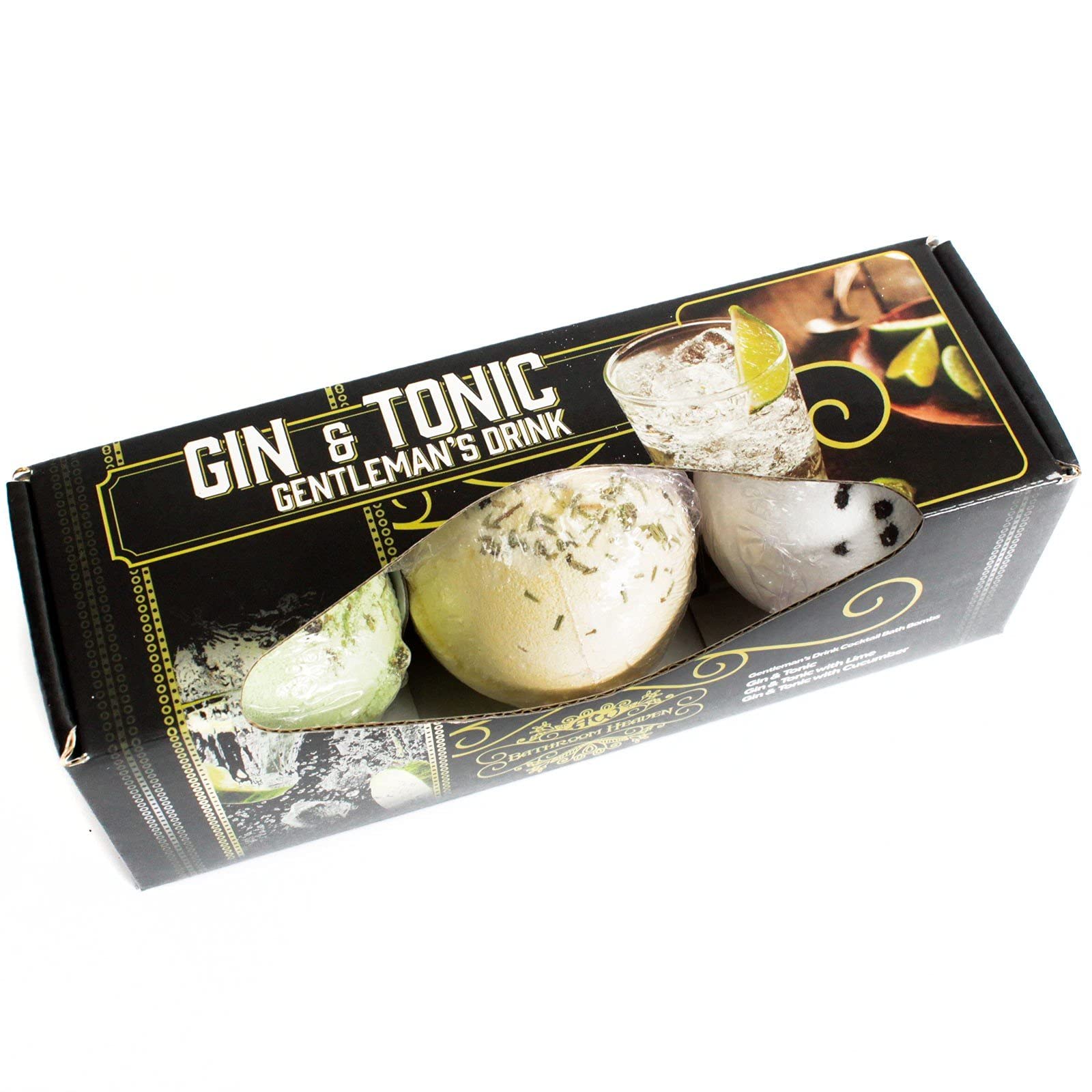 Bath Bomb Set | Gin & Tonic | H7cm x W20.5cm x D7cm | Pack of 3