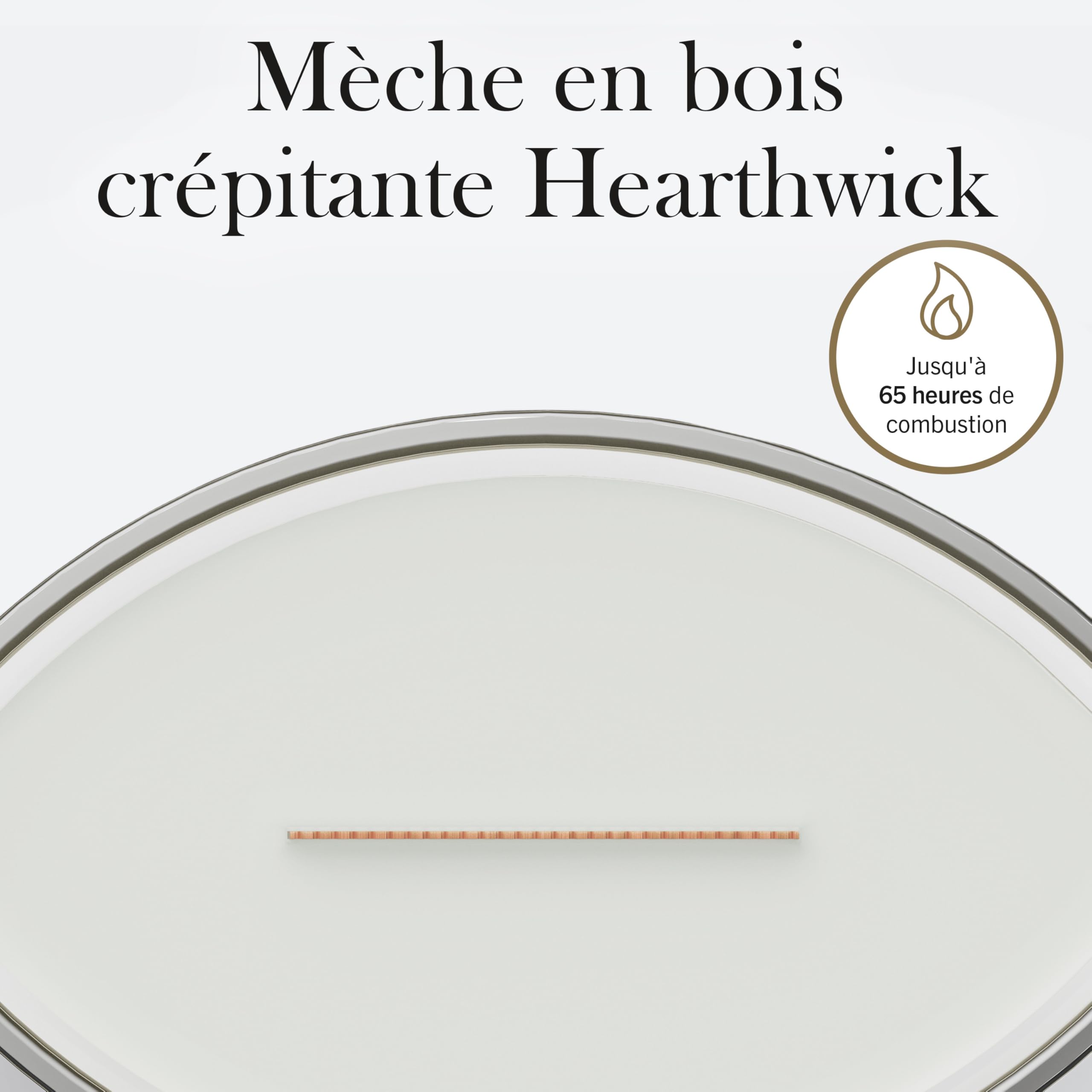WoodWick Ellipse Bougie parfumée | Thé blanc & Jasmin | avec mèche crépitante | Durée de combustion : jusqu'à 50 heures