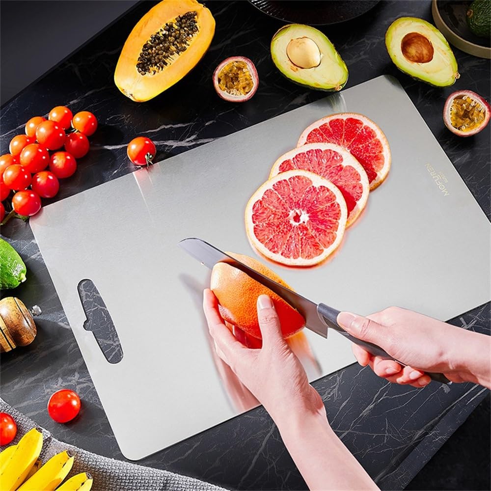 Tagliere in titanio di alta qualità, 30 x 46 cm, resistente, per carne e verdure, utensile da cucina ideale per professionisti della cucina e cuochi casalinghi