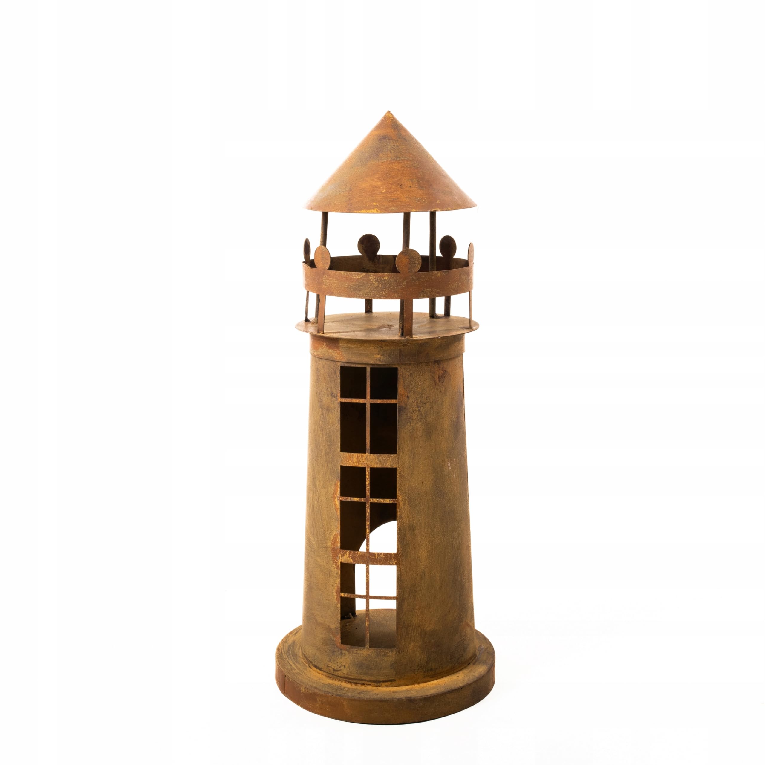 Kapaga – Leuchtturm Gartendekoration – 50 cm – Metall Corten Optik