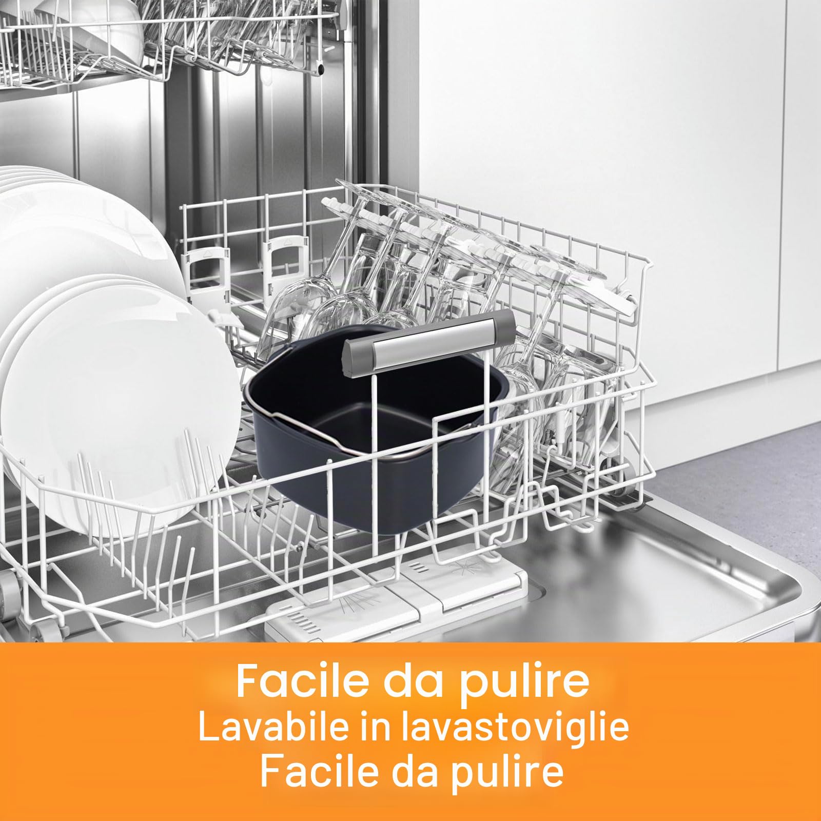 Accessori per friggitrici ad aria quadrate, teglia per friggitrici ad aria, stampi per torte, friggitrice in ferro, tortiera, accessori per friggitrice a botte per torte per HD9925(17-18cm)