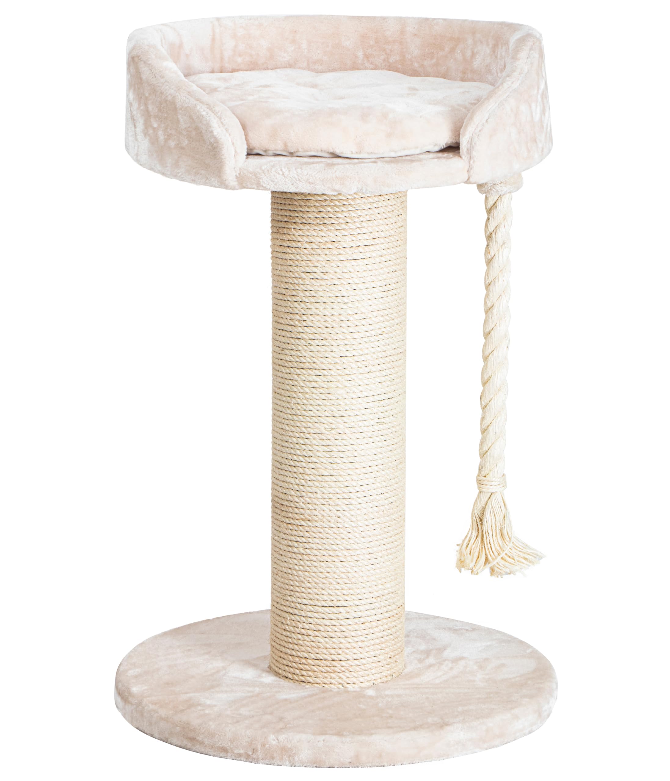 Dehner Katzen-Kratzbaum Aurelio, ca. 65 x 65 x 100 cm, Sisal/Plüsch/Holz, creme