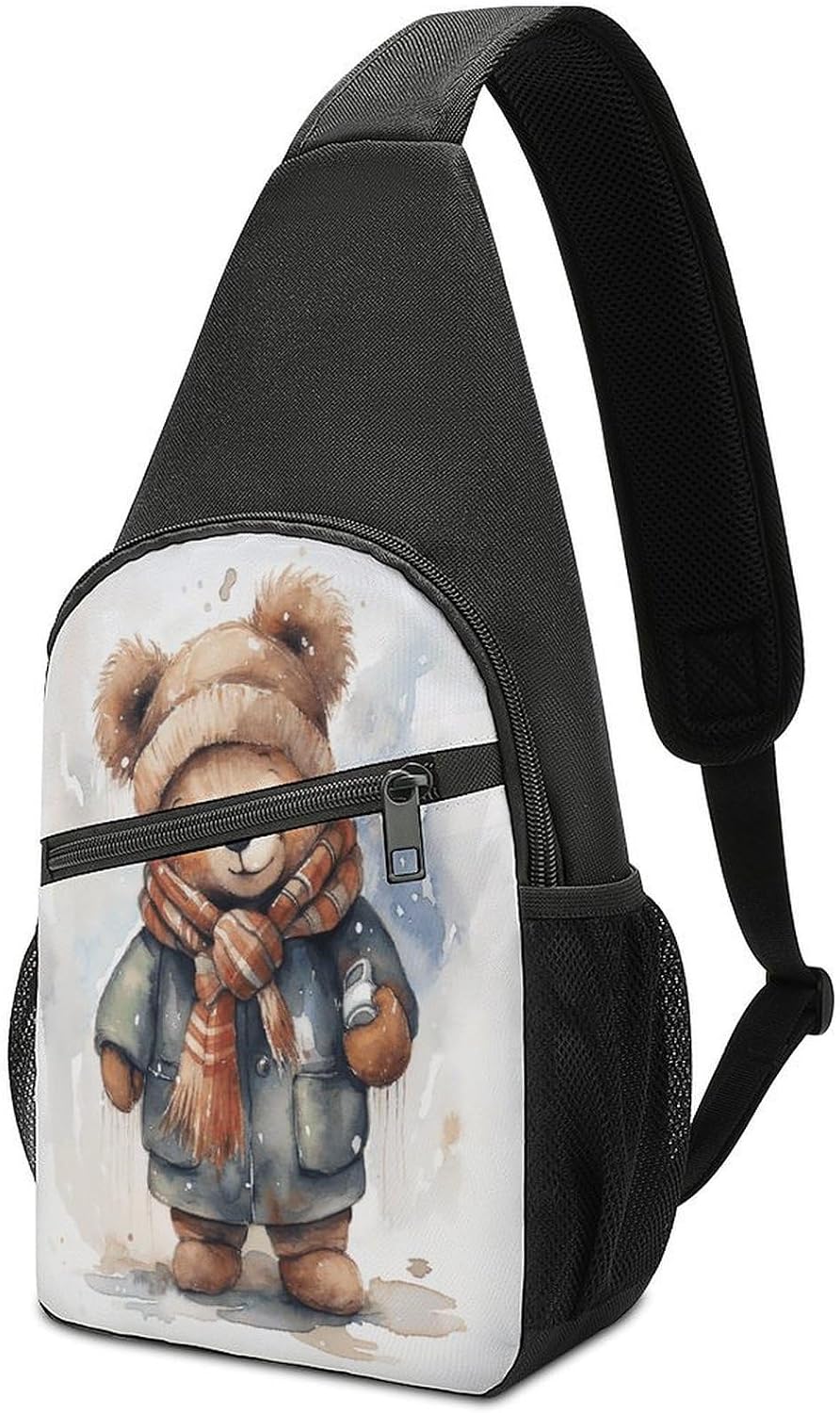 Bear with Scarf Crossbody Bag Chest Bag
