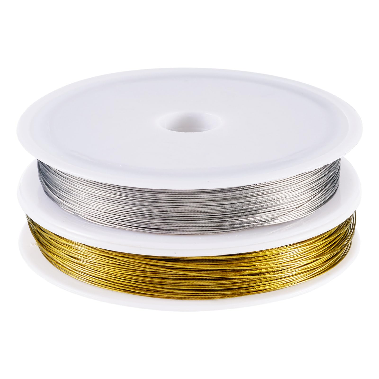 Craftdady 2 Rolls 0.38 mm Tiger Tail Wire for Jewelry Making Stainless Steel Bead Stringing Wire Metal Craft Wire for Necklace Earring Bracelet Making