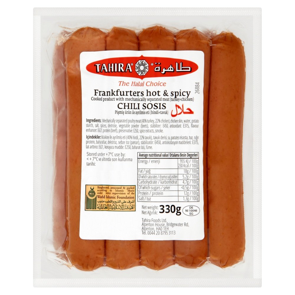 Tahira Frankfurters Hot & Spicy, 330g