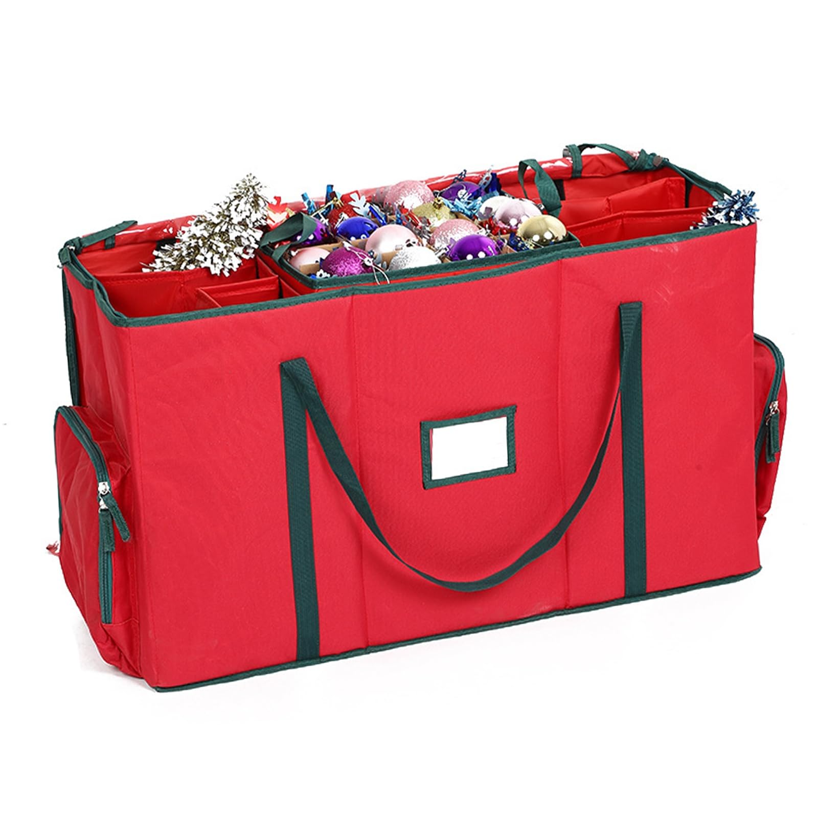 Weihnachtskugeln Aufbewahrungsbox, Weihnachtskugeln Aufbewahrung Karton Fächer Aufbewahrungsbox für Weihnachtskugeln für Lagerung Urlaub und Zubehör (Rot,71x31x45cm)