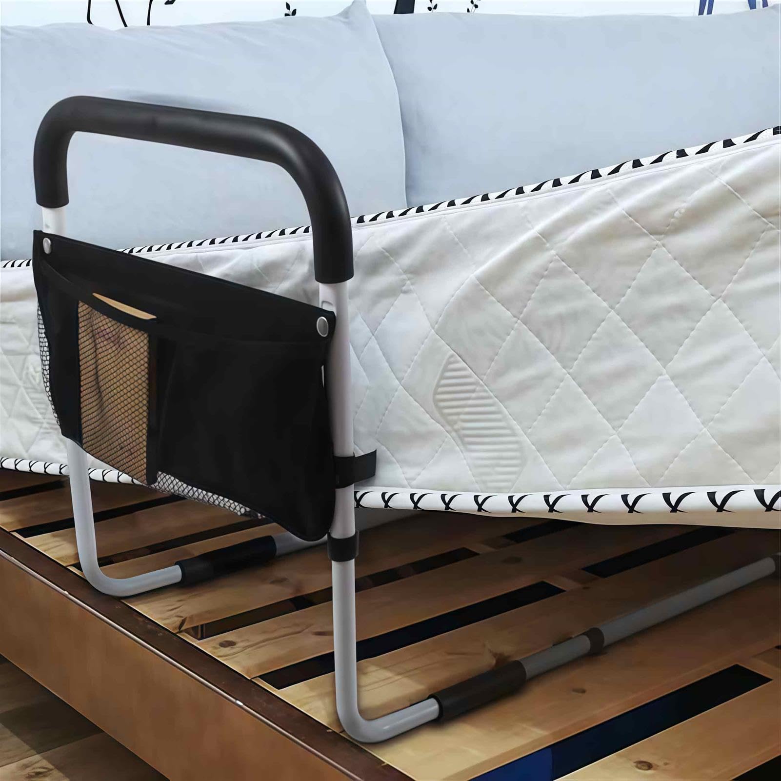 Bordo Letto Regolabile per Anziani con Tasca Stoccaggio, Guide Assistenza per Letto, Dispositivo Medico Resistente per Uso Domestico e Ospedaliero, capacità 135 kg