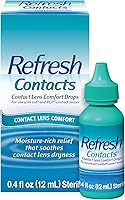 Refresh Contacts Lubricant Eye Drops for Dry Eyes & Contact Lens Relief - 0.4 Fl Oz Sterile, Doctor Recommended