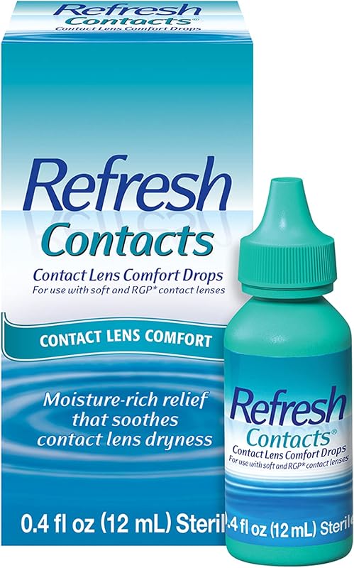 REFRESH CONTACTS Contact Lens Comfort Drops Artificial Tears Contact Lens Rewetter, 0.4 fl oz (12 mL)