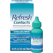 REFRESH CONTACTS Contact Lens Comfort Drops Artificial Tears Contact Lens Rewetter, 0.4 fl oz (12 mL)