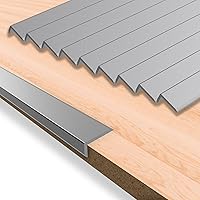 KTINITK 10-Pack 12 Inch Peel & Stick Aluminum Tile Trim - Matte Gray Kitchen Backsplash Edge, Self-Adhesive L-Shaped Corner Trim