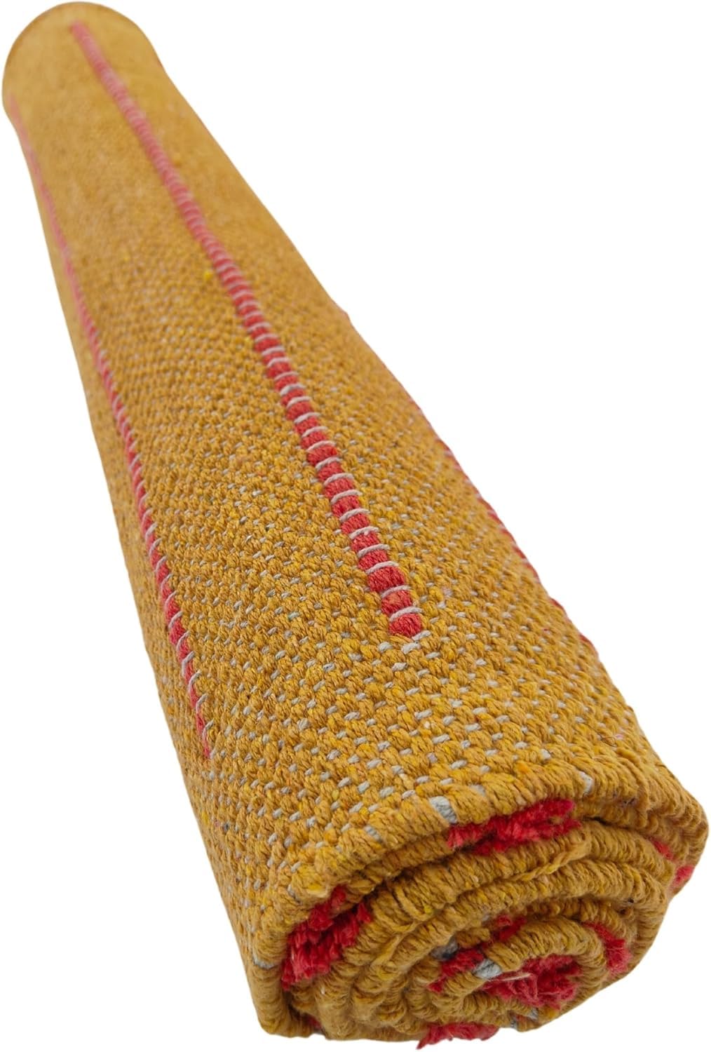 Tappetino da yoga indiano fatto a mano, 100% cotone biologico, per hot yoga, antiscivolo, in cotone, ecologico, tessuto a mano, antiscivolo, spesso, pieghevole, per fitness quotidiano a casa, comodo