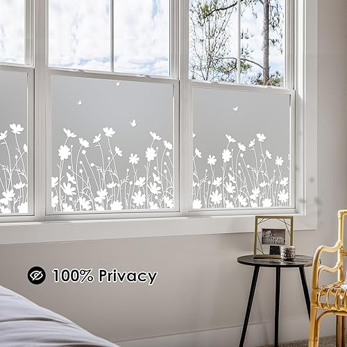 Miniatura 2 de DKTIE Película de privacidad para ventana con herramientas de instalación, adhesivo para despegar y pegar, adherencia estática, sin pegamento,