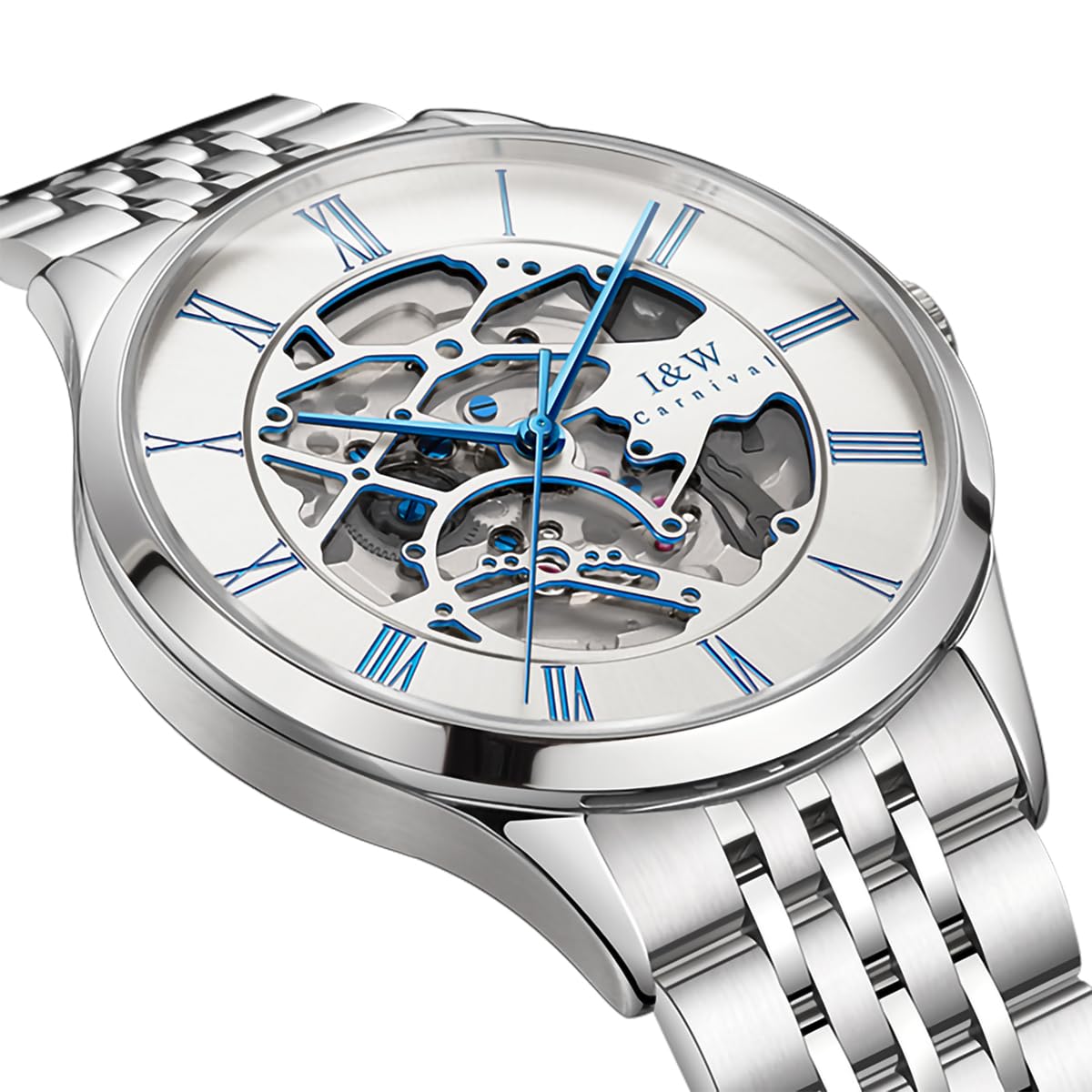 TEINTOP I&W Automatik Uhr Herren Mechanische Skelett Uhren Japanische Bewegung Armbanduhren