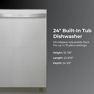 Kenmore 24" Built-In Dishwasher - Quiet Tub with TurboDry, Leak, & SmartWash Soil Detection - 15 Place Settings - 49 DBA - ENERGY STAR Certified - Fingerprint Resistant Stainless Steel