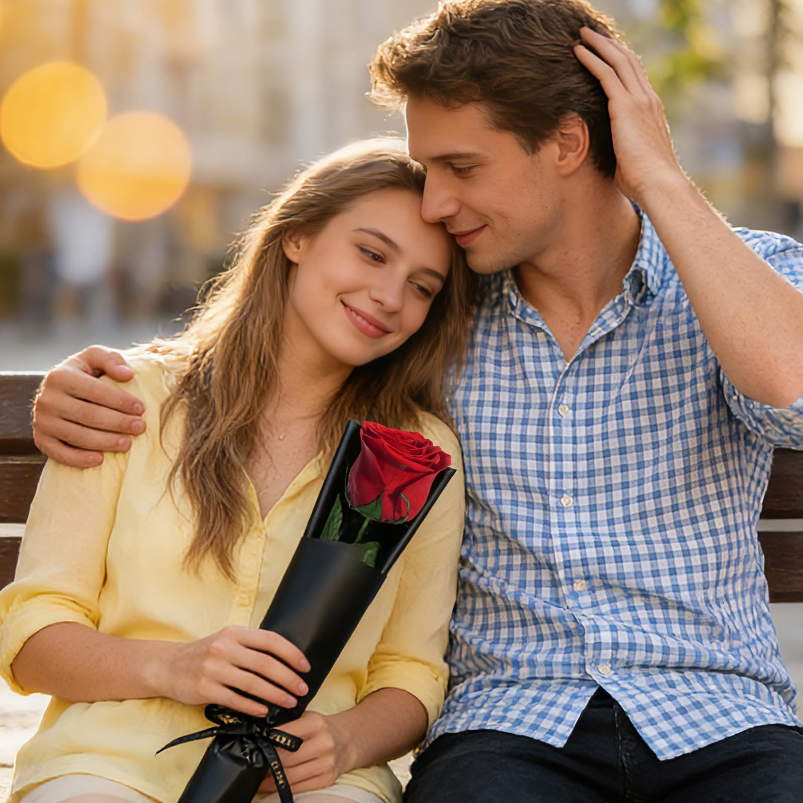 Yamonic Ewige Rose Geschenke für Frauen, Infinity Rosen mit Stiel,Konservierte Blumen Geschenk für Mama, Echte Rose in Geschenkbox für Frauen,Rose Valentinstag Geburtstagsgeschenk