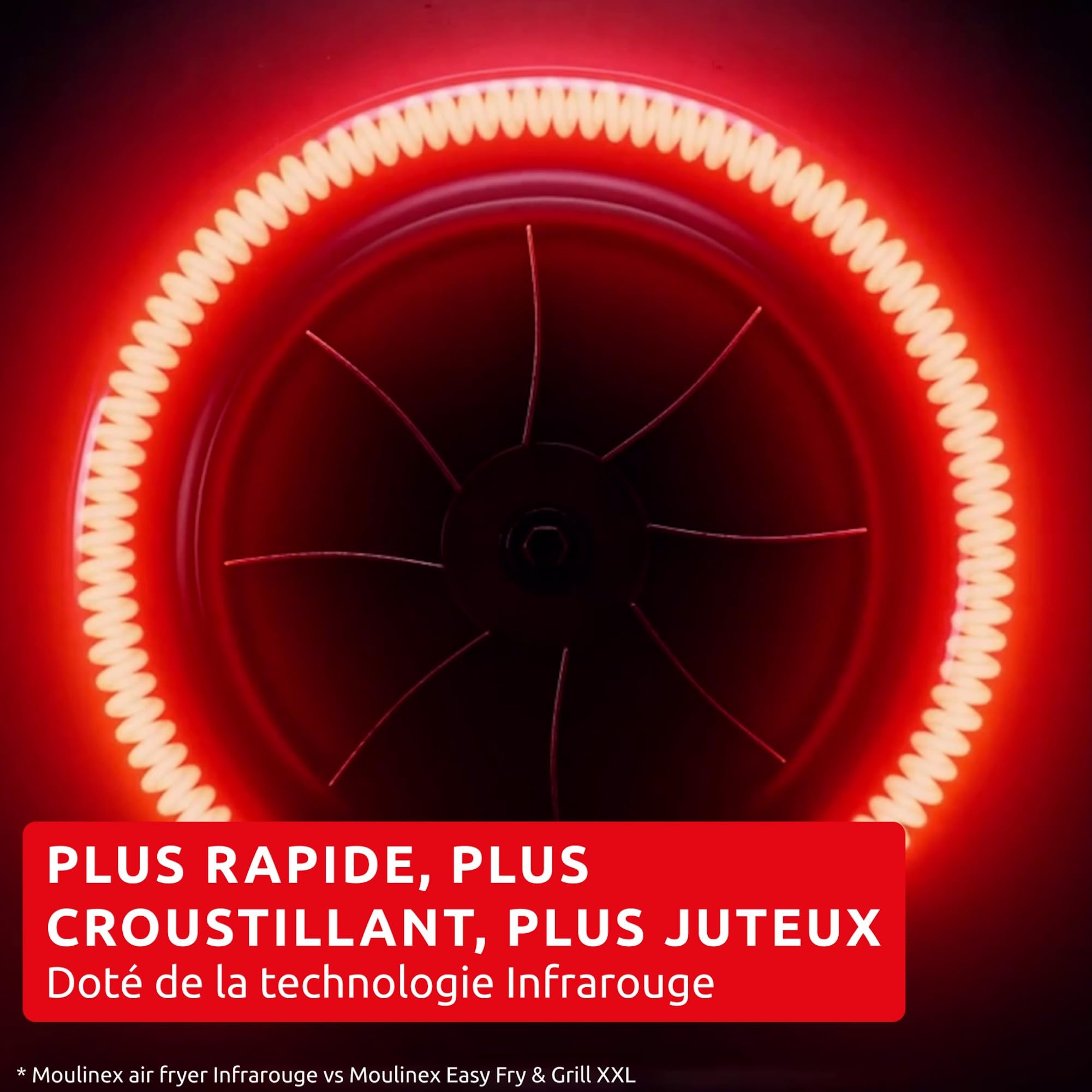 Moulinex Easy Fry Infrared 7L, Air fryer, Technologie infrarouge Exclusive, Plus rapide, Plus homogène, Grande capacité, EZ832HF0, Gris Foncé