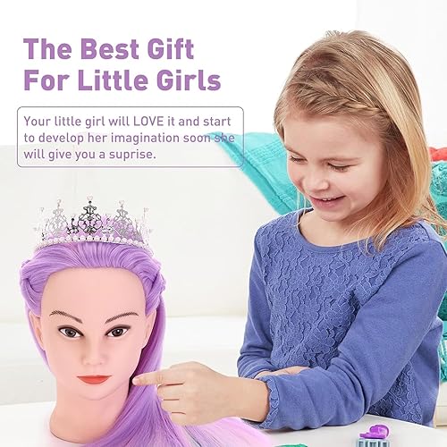 Miniatura 60 de TopDirect Cabeza de maniquí de 29 pulgadas con cabello, cabeza de muñeca para cosmetología y peinado de cabello, cabeza de trenzado de maniquí