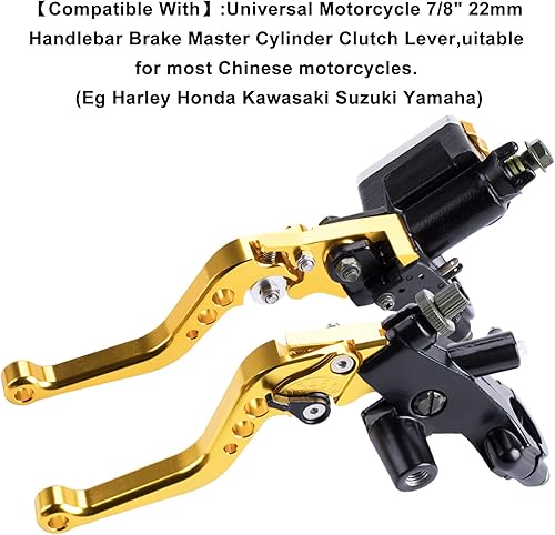 Miniatura 5 de MRELC Juego universal de palanca de embrague de freno de manubrio de 78 pulgadas y 0.866in, CNC izquierdo y derecho, compatible con Harley Honda