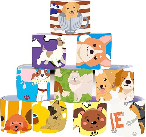 Miniatura 5 de 48 pulseras de palmada para niños, juguetes de fiesta, pulseras de palmada a granel con tema de gato y perro, suministros para fiestas de