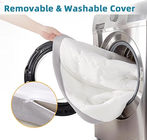 Miniatura 9 de SAPHREAS Cubrecolchón de espuma viscoelástica, tamaño King, alivio del dolor de espalda y presión, espuma viscoelástica de enfriamiento de 3