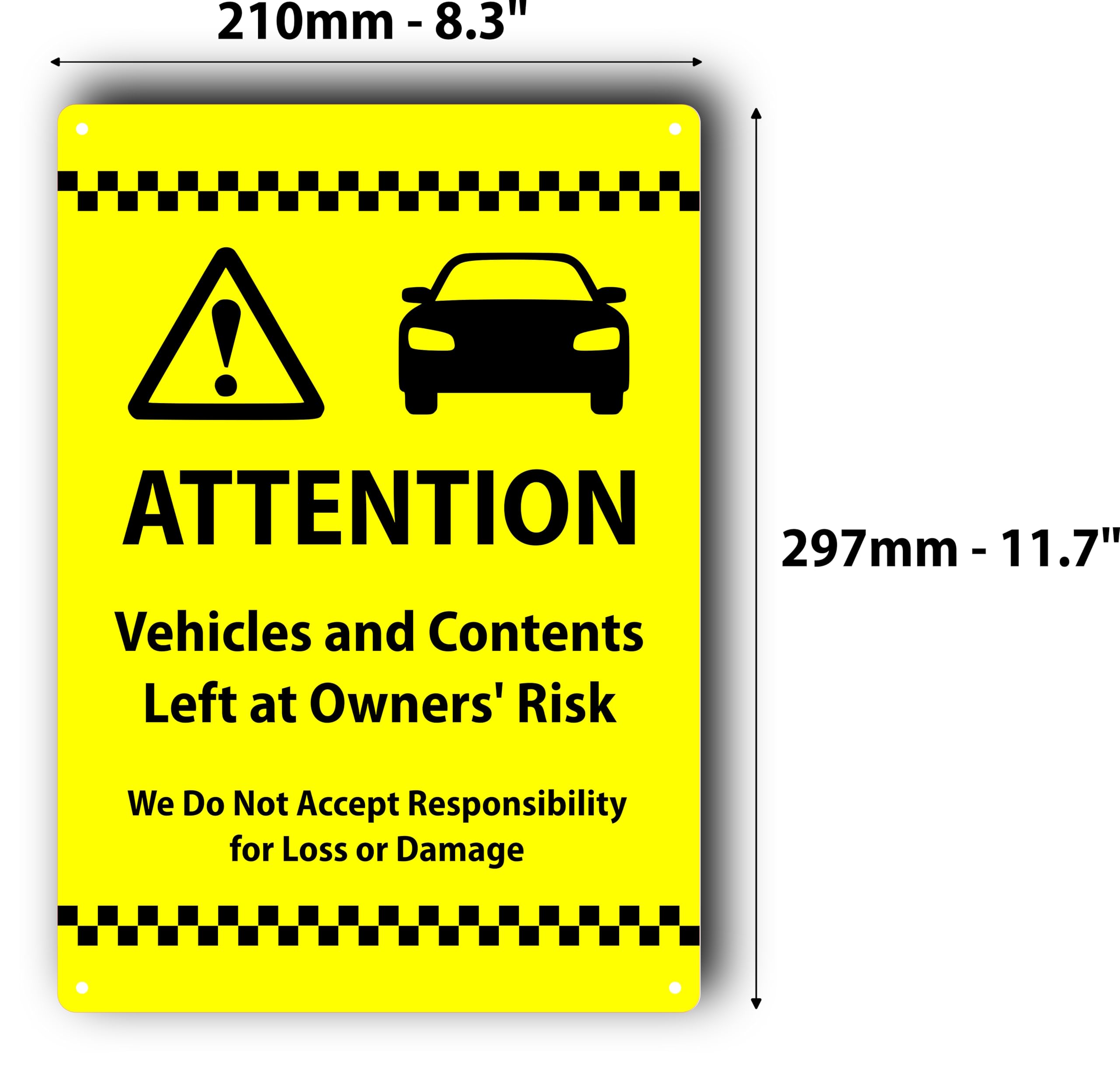 Security Notice Signs - Vehicles And Contents Are Left Entirely At - View #5