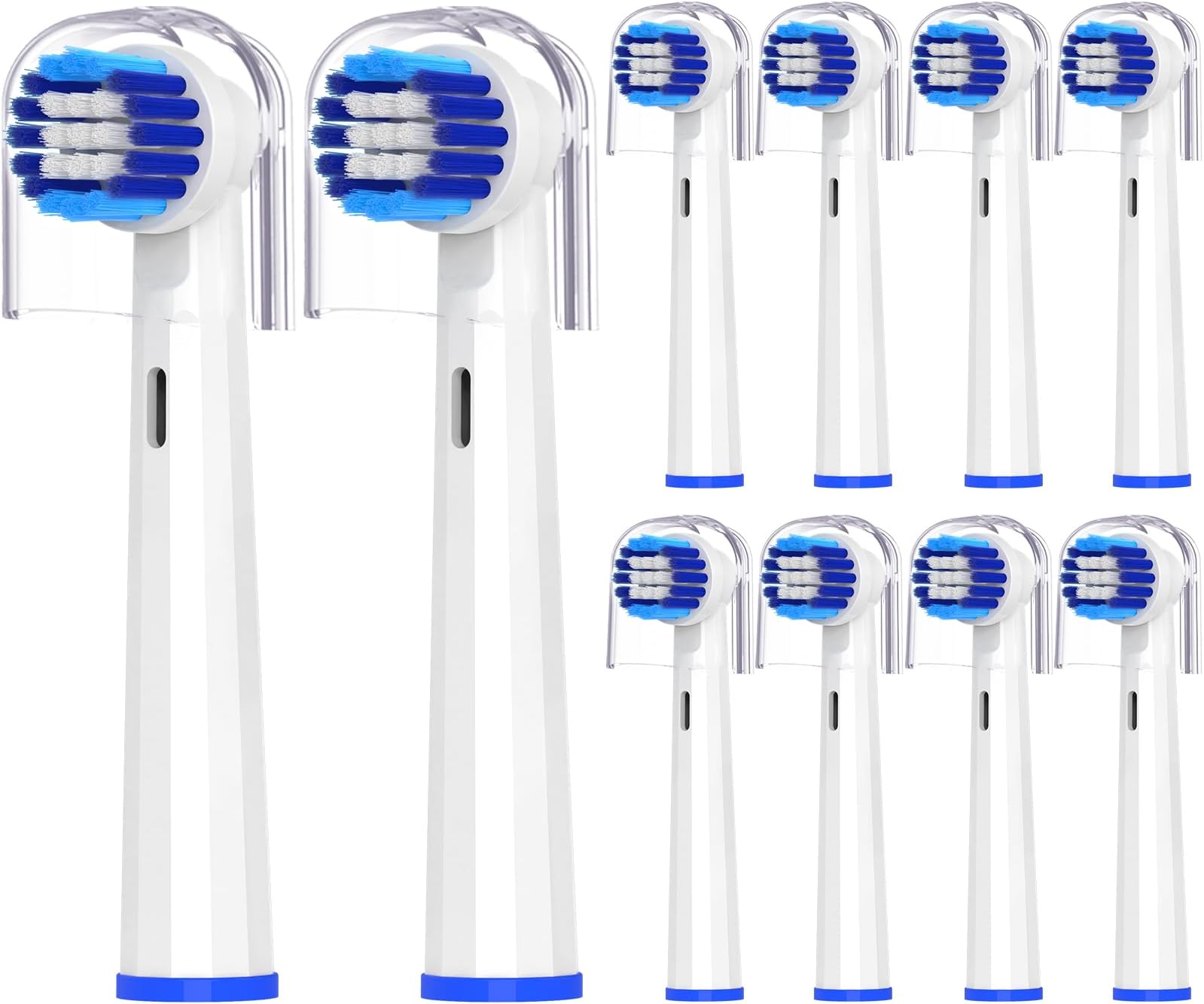 Replacement Toothbrush Heads Compatible with Bitvae R1/R2 - Rotating Electric Brush Heads Compatible with Oral B Braun Pro 500/1000/1500/3000/5000/7000/7500/8000 Series, White, 10 Pack