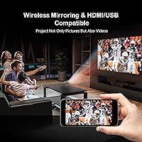 Vista 5 de iSpace2 Mini proyector inteligente, proyector portátil de 1080P con WiFi y Bluetooth, altavoz Bluetooth de 360°, trípode incluido, proyector