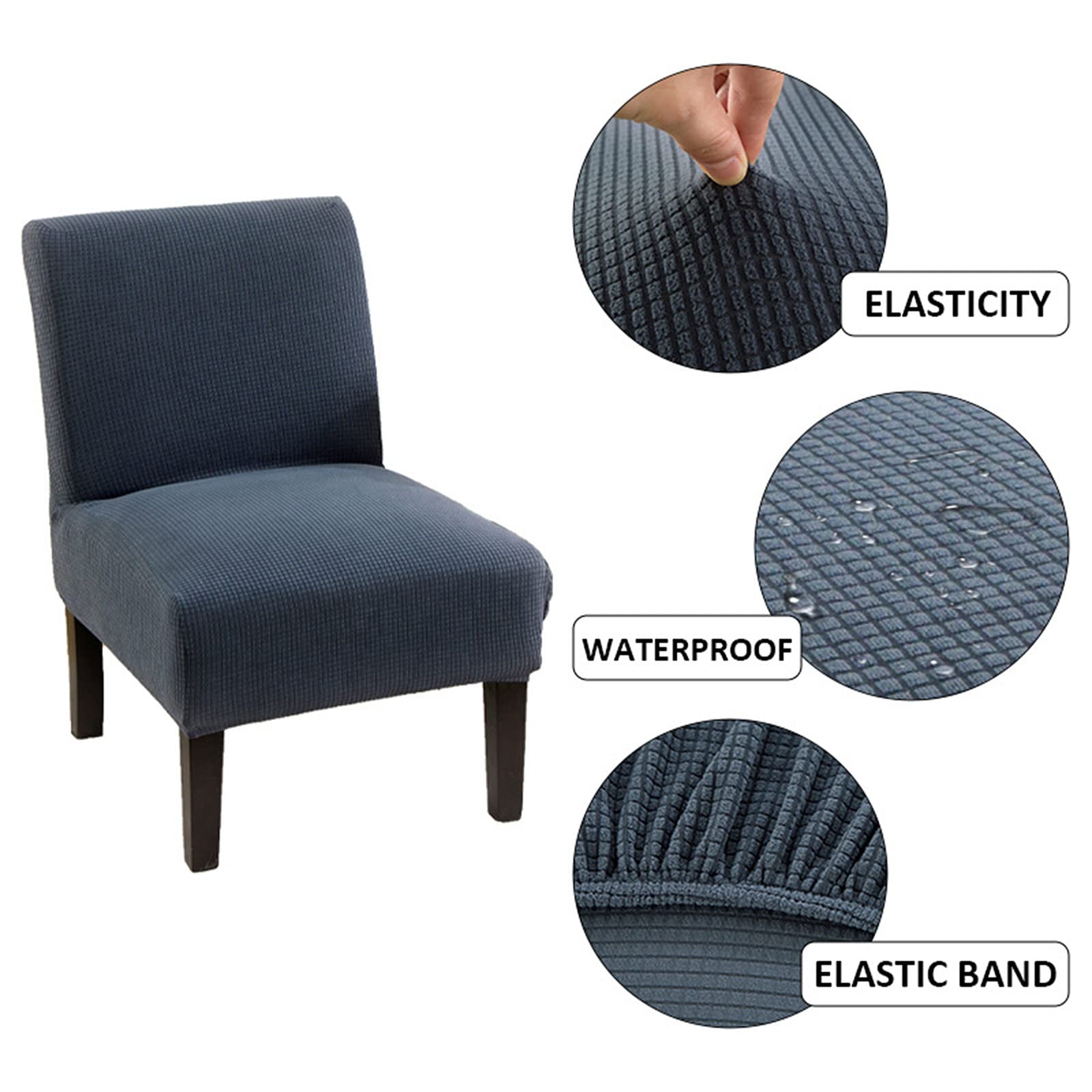 Housse De Fauteuil 1 Place Sans Accoudoir Élastique - Protection Moderne Lavable Pour Chaise D'Appoint