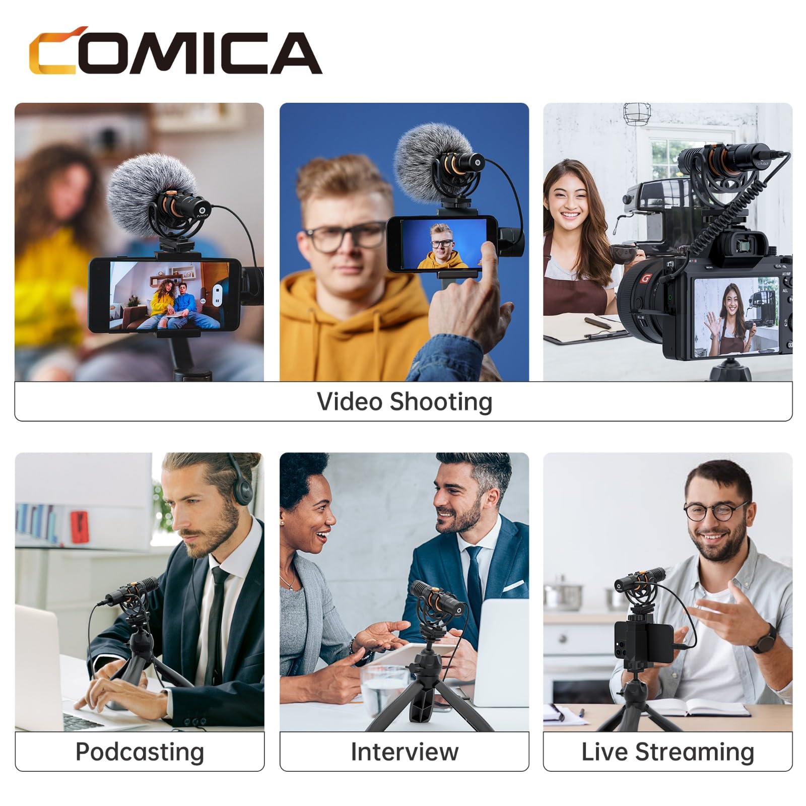 Comica VM10 PRO Micrófono de cámara Mini Micrófono de escopeta digital para teléfonos inteligentes/cámaras/computadoras/Tablet PC, Micrófono ideal para micrófono para Vlogging Transmisión en vivo Grab