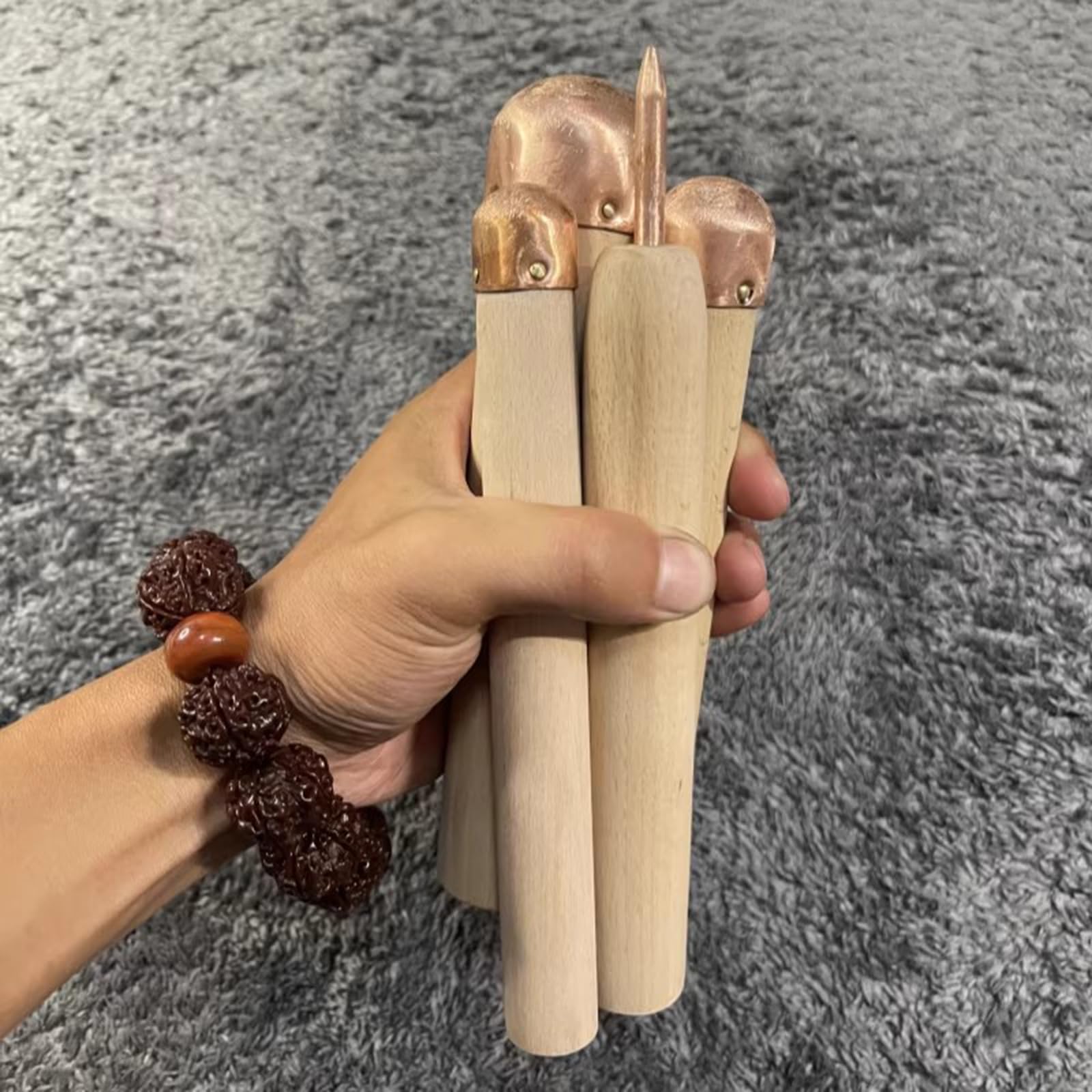 Flint Knapping Kit - Obsidian Crafting Tools Set with 3 Copper Boppers and Pressure Flaker for Pros and Beginners - Dragon Crystal Stone Age Toolkit